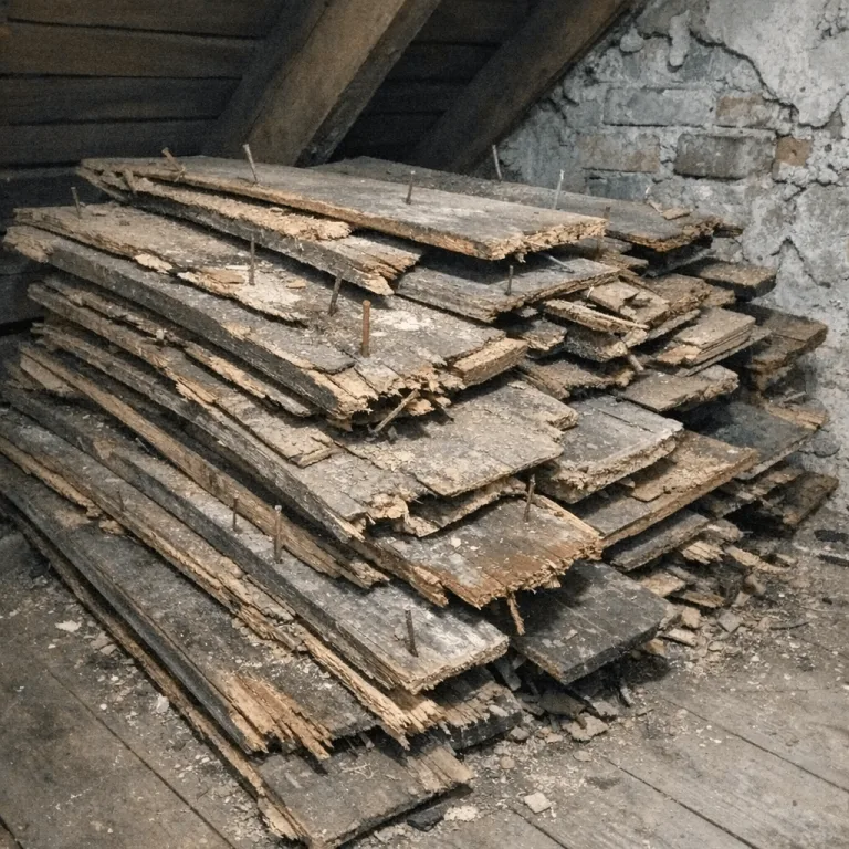 Alte Holzbretter auf einem Haufen