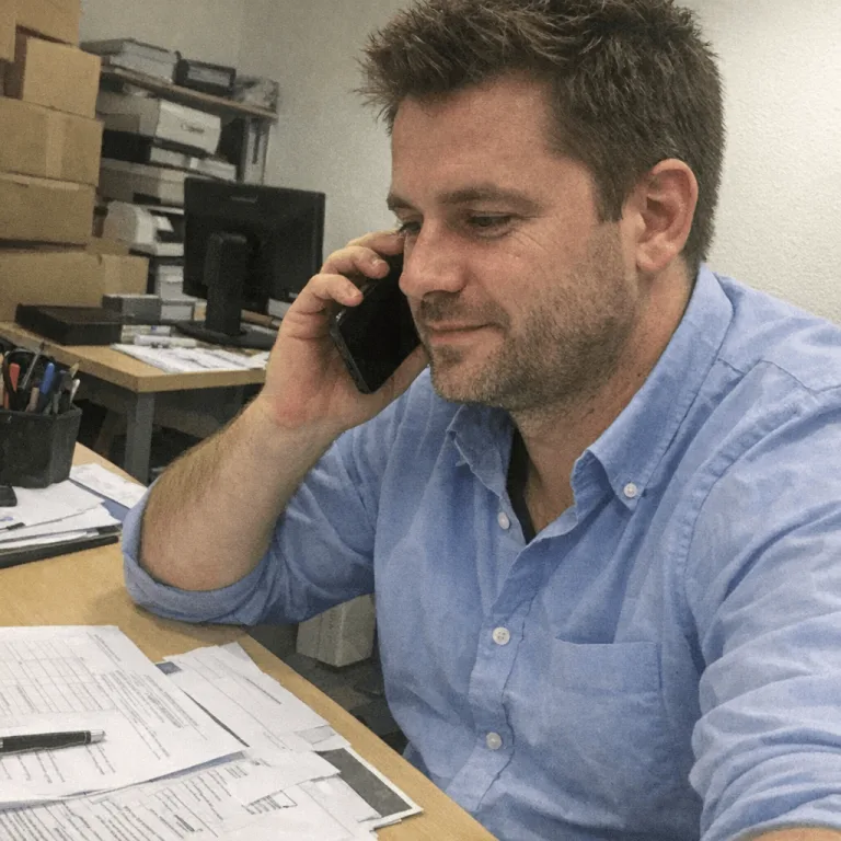 Mitarbeiter am Telefon bei der Terminvereinbarung